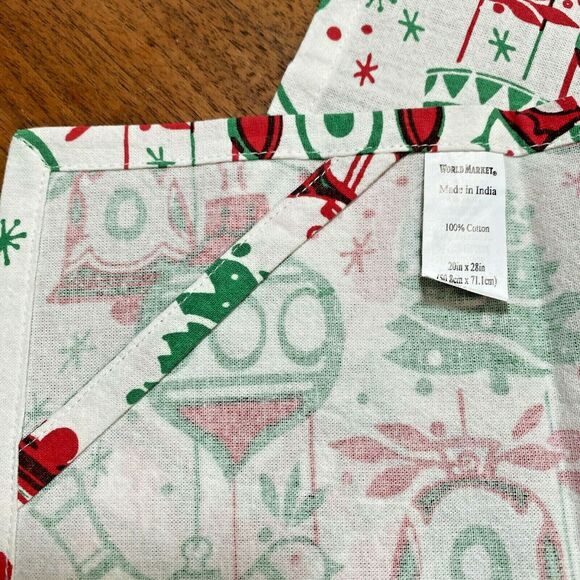Christmas holiday cotton tea towel red & green - Picture 5 of 6